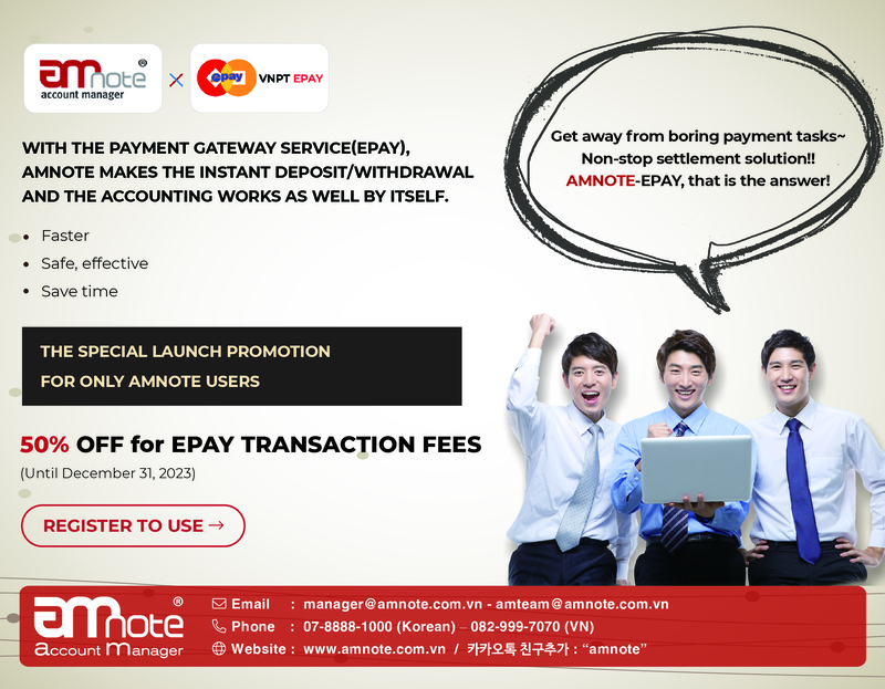 PAYMENT GATEWAY, VNPT EPAY IS NOW AVAILABLE ON AMNOTE