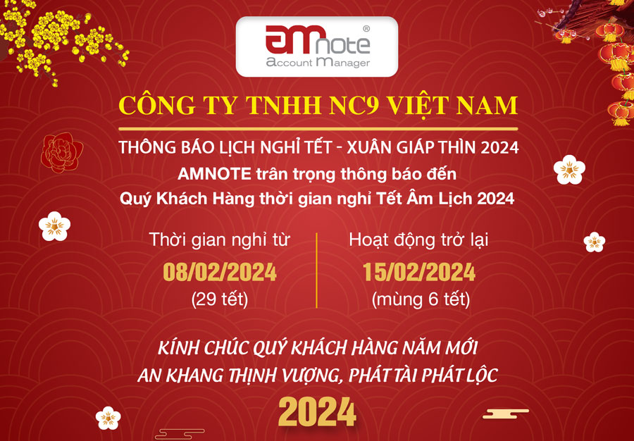 Notice of AMNOTE’s Tet Holiday 2024